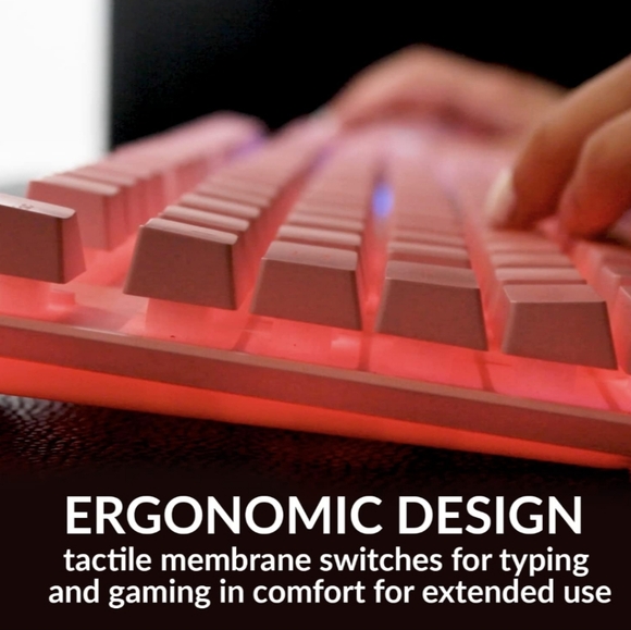 Orzly Pink Gaming Keyboard RGB USB Wired Rainbow Keyboard - Picture 4 of 7